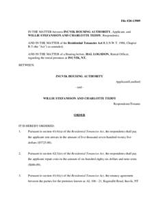 Law / Property / Private law / Renting / Contract law / Leasehold estate / Residential Tenancies Act / Eviction / Leasing / Landlord–tenant law / Real property law / Real estate