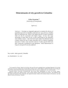 The growth of Colombian cities, 
