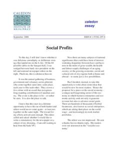 caledon essay September 2008 ISBN # [removed]