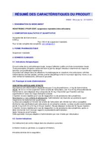 RÉSUMÉ DES CARACTÉRISTIQUES DU PRODUIT ANSM - Mis à jour le : DENOMINATION DU MEDICAMENT HEXATRIONE 2 POUR CENT, suspension injectable (intra-articulaire) 2. COMPOSITION QUALITATIVE ET QUANTITATIVE Hexa