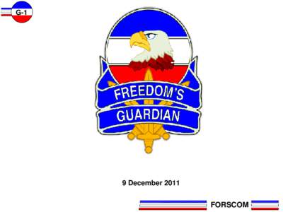 G-1  9 December 2011 FORSCOM
