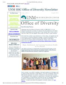 [removed]News from UNM HSC Office of Diversity Having  trouble  viewing  this  email?  Click  here