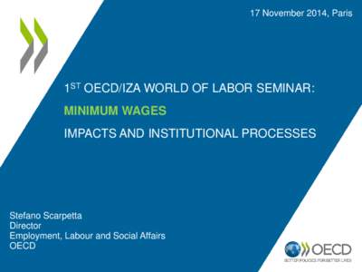 17 November 2014, Paris  1ST OECD/IZA WORLD OF LABOR SEMINAR: MINIMUM WAGES IMPACTS AND INSTITUTIONAL PROCESSES