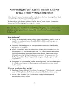 2010 General William E. DePuy Writing Competition