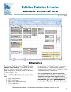 Water pollution / Environment / Erosion / Soil / Surface runoff / Sediment / Gully / Universal Soil Loss Equation / Nonpoint source pollution / Environmental soil science / Soil science / Earth