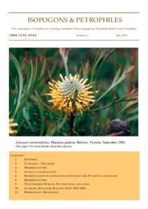 ISOPOGONS & PETROPHILES The Association of Societies for Growing Australian Plants Isopogon & Petrophile Study Group Newsletter ISSN[removed]Number 2
