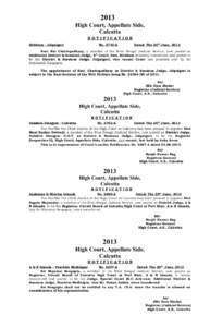 2013 High Court, Appellate Side, Calcutta NOTIFICATION Birbhum - Jalpaiguri