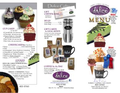 Dolce Gifts Gift Certificates with buttercream & peanut butter icing