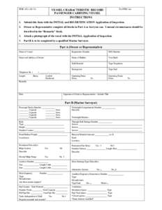 PFBC-291c[removed]For PFBC use VESSEL CHARACTERISTIC RECORD PASSENGER CARRYING VESSEL