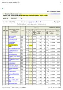 JCR-Web 4.5 Journal Summary List