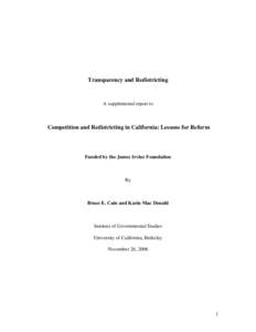 Knowledge / Transparency / Bruce E. Cain / Media transparency / Academia / Redistricting in Arizona / Humanities / Science / Redistricting