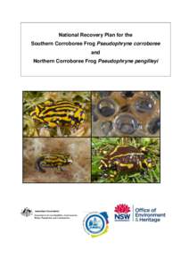 National Recovery Plan for the Southern Corroboree Frog Pseudophryne corroboree and Northern Corroboree Frog Pseudophryne pengilleyi