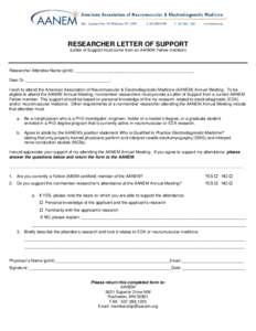 Microsoft Word - Researcher Letter of Support