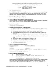 Minutes of the Independent Authority of North Chicago Community Unit School District 187 Meeting  - July 25, 2013