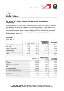 SWX und virt-x lancieren ein neues, hoch leistungsfähiges Handelssystem