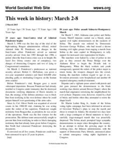 World Socialist Web Site  wsws.org This week in history: March[removed]March 2015
