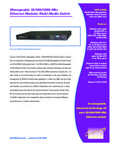 Manageable[removed]Mbs Ethernet Modular Multi-Media Switch CMX-2400G SNMP/Web Manageable, Modular Switch chassis