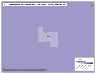 ´  2013 Unemployment Rate by Census Block for Beaver Crossing, Nebraska Area 2.9%