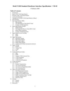 Draft VLBI Standard Hardware Interface Specification – VSI-H 9 February 2000 Table of Contents.