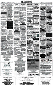 CLASSIFIEDS  the daily Globe • yourdailyGlobe.com Help Wanted  Personals