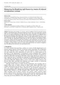 Perception, 2010, volume 39, pages 5 ^ 12  doi:p6489 Measuring the Breathing Light Illusion by means of induced simultaneous contrast