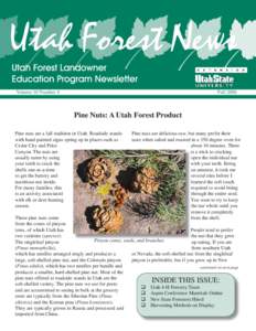 Volume 10 Number 4  Fall 2006 Pine Nuts: A Utah Forest Product Pine nuts are a fall tradition in Utah. Roadside stands