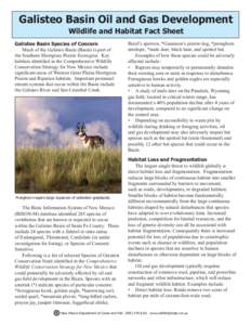 Galisteo Basin Oil and Gas Development Wildlife and Habitat Fact Sheet Galisteo Basin Species of Concern Much of the Galisteo Basin (Basin) is part of the Southern Shortgrass Prairie Ecoregion. Key KDELWDWVLGHQWL¿HGLQ