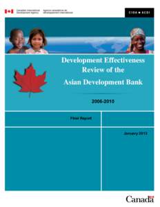 Development effectiveness review of the Asian Development Bank, [removed].
