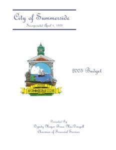 City of Summerside Incorporated April 1, [removed]Budget  Presented By