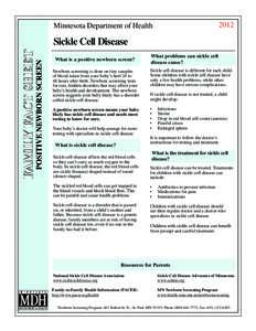 2012  Minnesota Department of Health POSITIVE NEWBORN SCREEN