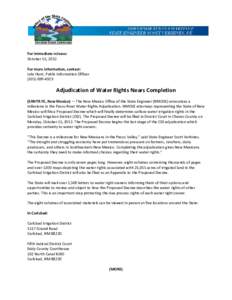 For immediate release: October 15, 2012 For more information, contact: Lela Hunt, Public Information Officer[removed]