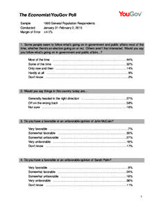 Politics / Sarah Palin / Tea Party movement / YouGov / Hillary Rodham Clinton / Measles / Politics of the United States / United States / Conservatism in the United States