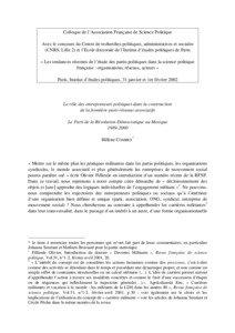 Colloque de l’Association Française de Science Politique Avec le concours du Centre de recherches politiques, administratives et sociales (CNRS, Lille 2) et l’Ecole doctorale de l’Institut d’études politiques de Paris