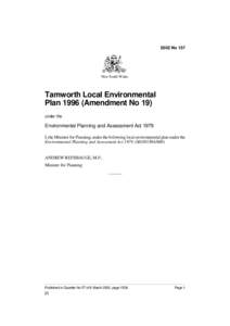 2002 No 157  New South Wales Tamworth Local Environmental Plan[removed]Amendment No 19)