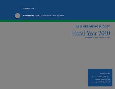 2010 Operating Budget Fiscal Year 2010