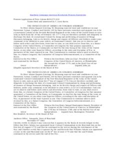 Southern Campaign American Revolution Pension Statements Pension Application of Peter Adams BLWt372-450 Transcribed and annotated by C. Leon Harris THE UNITED STATES OF AM ERICA IN CONGRESS ASSEMBLED To Peter Adams Esqui