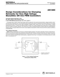 MOTOROLA  Order this document by AN1680/D  SEMICONDUCTOR APPLICATION NOTE