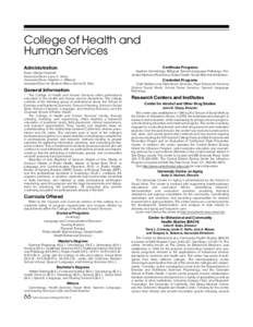 College of Health and Human Services Administration Certificate Programs