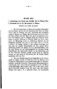 — 85 —  Kericht über 1. Feststellung einer Strasze aus römischer Zeit im M a u r e r Riet. 2. Grabfunde bei der S t . Peterskapelle i n Schaan. Erstattet von Anton Frömmelt.