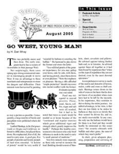 In This Issue Featured Article Go West, Young Man!......................1  Special