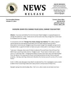 NEWS R E L E A S E For Immediate Release October 27, 2014