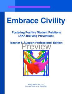 Embrace Civility Fostering Positive Student Relations (AKA Bullying Prevention) Teacher & Support Professional Edition  Preview