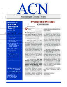 Assessment Council News Presidential Message Newsletter of the  IPMA-HR