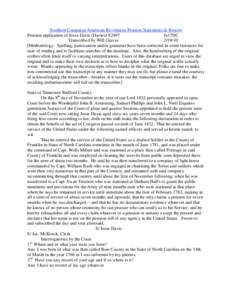 Southern Campaign American Revolution Pension Statements & Rosters Pension application of Jesse Davis (Davies) S2497 fn17NC Transcribed by Will Graves[removed]Methodology: Spelling, punctuation and/or grammar have been 