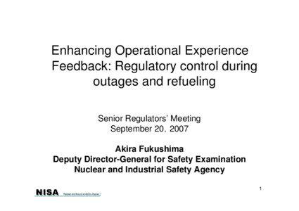 IAEA SRM operating experience