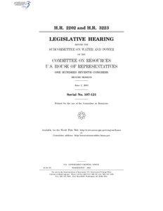 H.R[removed]and H.R[removed]LEGISLATIVE HEARING