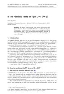 EPJ Web of Conferences 131, DOI: epjconfNobel Symposium NS160 – Chemistry and Physics of Heavy and Superheavy Elements