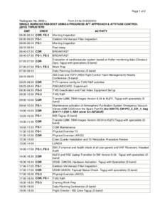 Page 1 of 2  Radiogram No[removed]u Form 24 for[removed]SINGLE BURN ISS REBOOST USING 8 PROGRESS AFT APPROACH & ATTITUDE CONTROL (ДПО) THRUSTERS