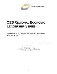 Microsoft Word - OES Regional Economic Leadership  Series-Niagara Session-August 29 2012_FINAL REPORT.docx