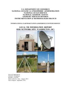 U.S. DEPARTMENT OF COMMERCE NATIONAL OCEANIC & ATMOSPHERIC ADMINISTRATION NATIONAL OCEAN SERVICE NATIONAL GEODETIC SURVEY GEODETIC SERVICES DIVISION INSTRUMENTATION & METHODOLOGIES BRANCH